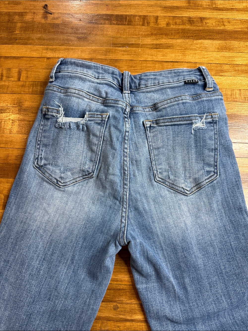 Risen Jeans Women's Distressed Straight Leg Blue jeans - Size 3/26 (x1) - Picture 5 of 6